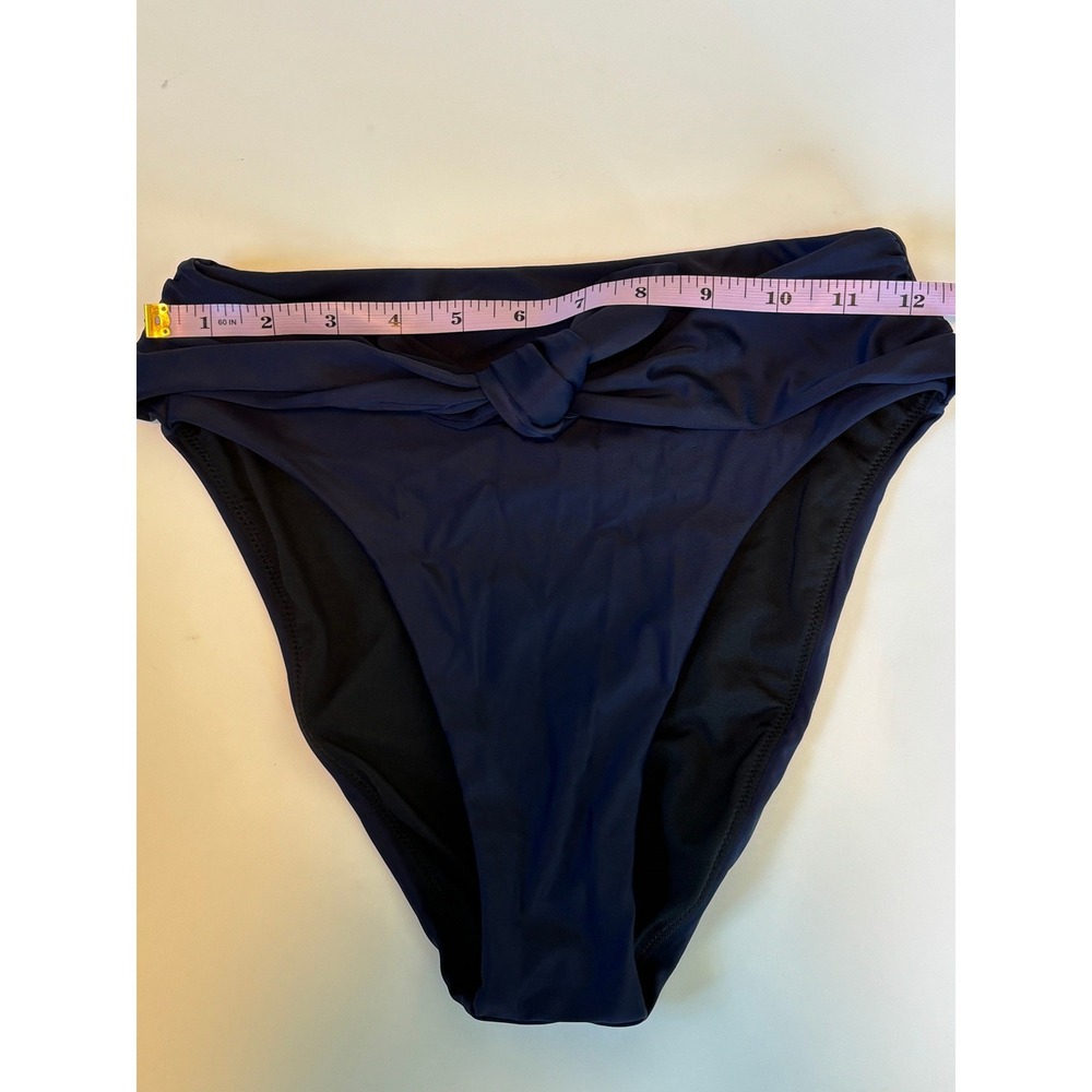 NEW‎ J.Crew Bikini Bottom Navy Blue Womens XS High Waisted Knot Front BC110 - Picture 6 of 8